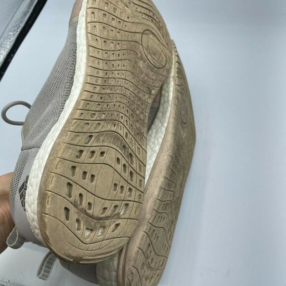 Adidas Womens Gray Pure Boost BB3286 Lace Low Top Running Shoes Size 10 Sneakers - Picture 7 of 9